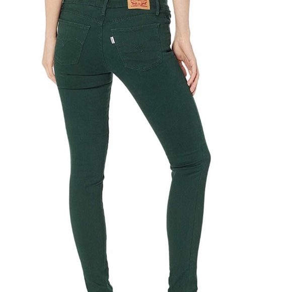 Levi's 710 Super Skinny Forest Green Cotton Blend Stretch Denim Jeans Size 28 - Picture 2 of 13
